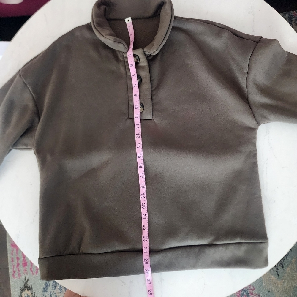 SHEIN LUNE Polo Neck Drop Shoulder Sweatshirt XL - Picture 9 of 9